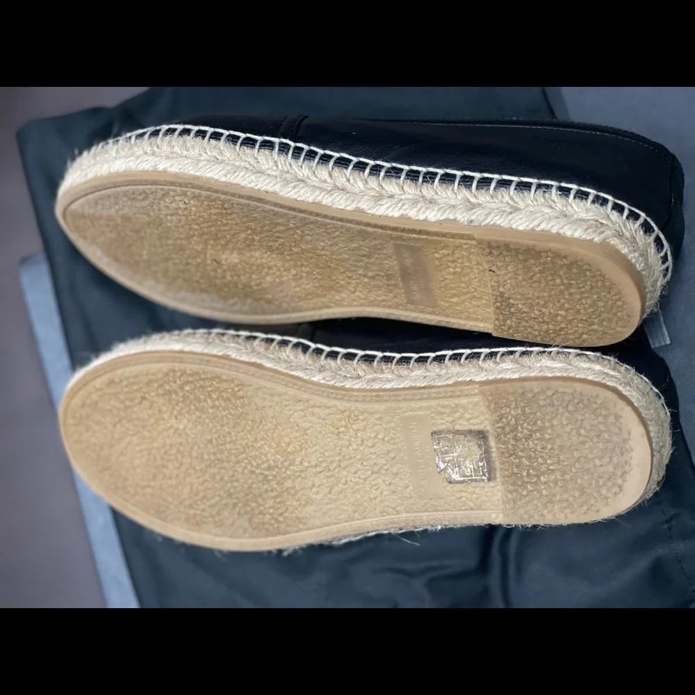 YSL Logo Leather Espadrilles Black - Picture 7 of 10